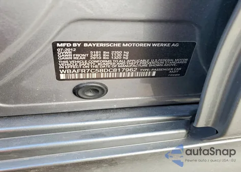 2013 BMW 535 I from USA, damaged, VIN WBAFR7C58DC817962